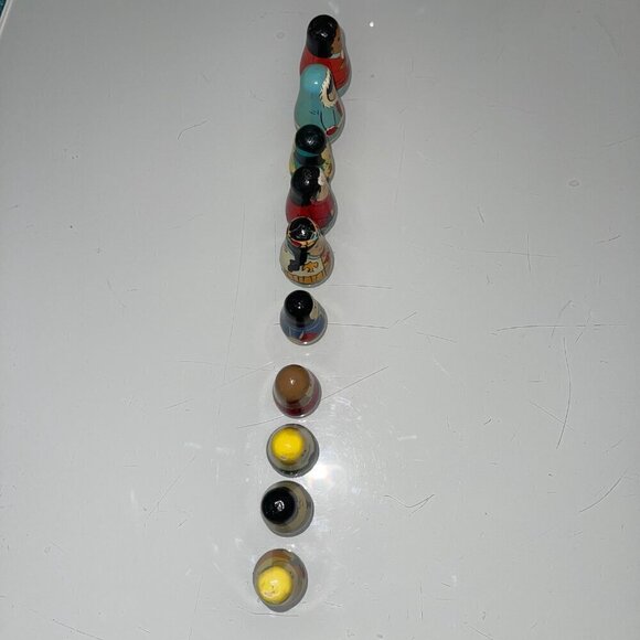 Vintage Folk Art Mini People From Around The World Multicultural Set Of 10 - Picture 7 of 9